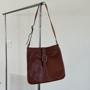Vintage Coach Brown Leather Shoulder Bag